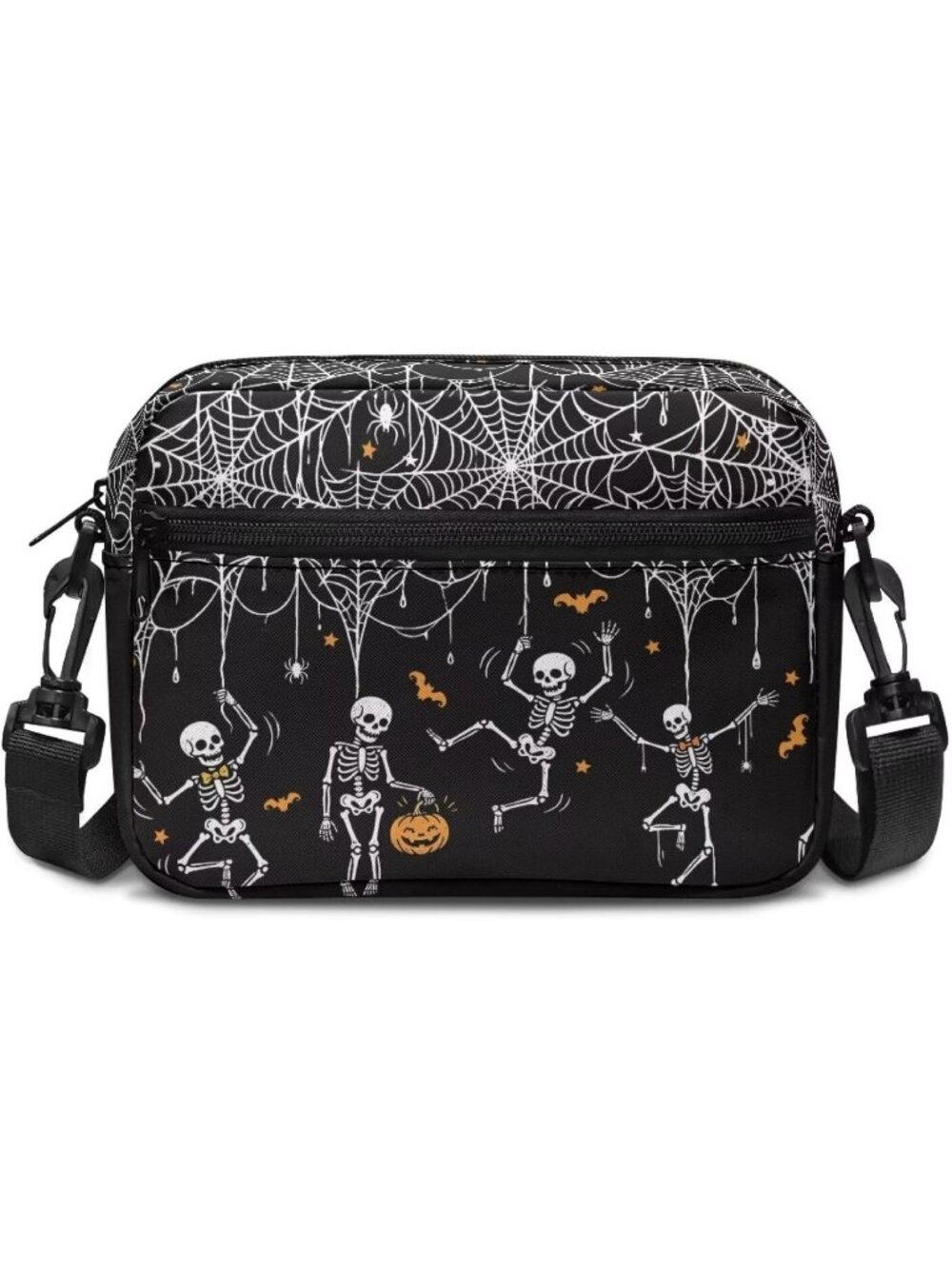 🎃Women's Dancing Skeleton Spider Halloween Small Shoulder Cross Body Bag Zipper